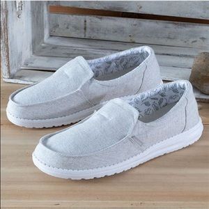 Hey Dude | Shoes | Hey Dude Misty Chambray Grey Slip On Loafer | Poshmark